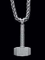 Laden Sie das Bild in den Galerie-Viewer, Amulett Thor Hammer Mjölnir mit Runengebet
