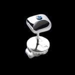 Laden Sie das Bild in den Galerie-Viewer, Einzelner Titan Ohrstecker in Form einer hochglanzpolierten Route mit blauem Saphir