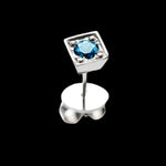 Laden Sie das Bild in den Galerie-Viewer, Einzelner Titan Ohrstecker mit blauem Topas