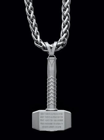 Amulett Thor Hammer Mjölnir mit Runengebet
