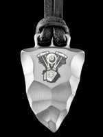 Load image into Gallery viewer, Faustkeil Titan Anhänger mit Shovelhead Motor Design von Element of Gods
